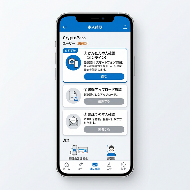 GMOコイン 本人確認画面のイメージ